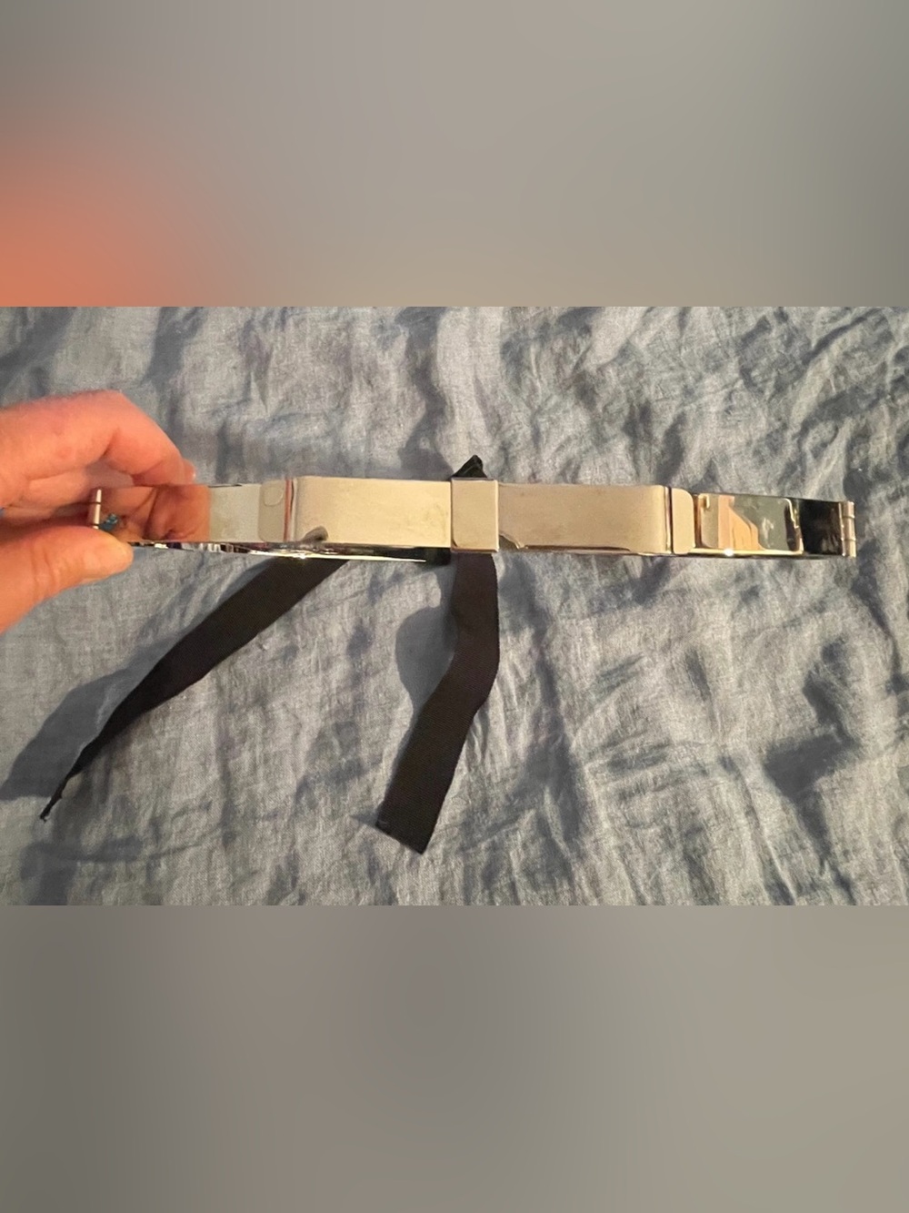 Vintage Miu Miu Silver metal Bow belt, 32/80